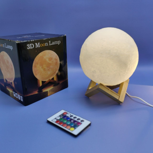 Лампа – ночник Moon Lamp Humidifier с пультом управления / Луна объемная